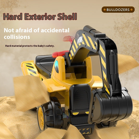 Oversized Portable Riding Hook Machine Electric Excavator Car Girl And Boy Children Excavator Toy Engineering Vehicle