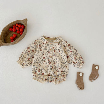 Baby Girl Cotton Print Romper Triangle Jumpsuit