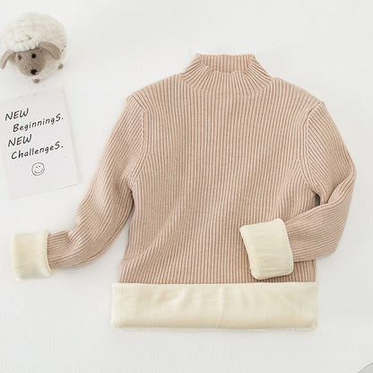 Suéter de cuello alto para niños, prenda de punto superior