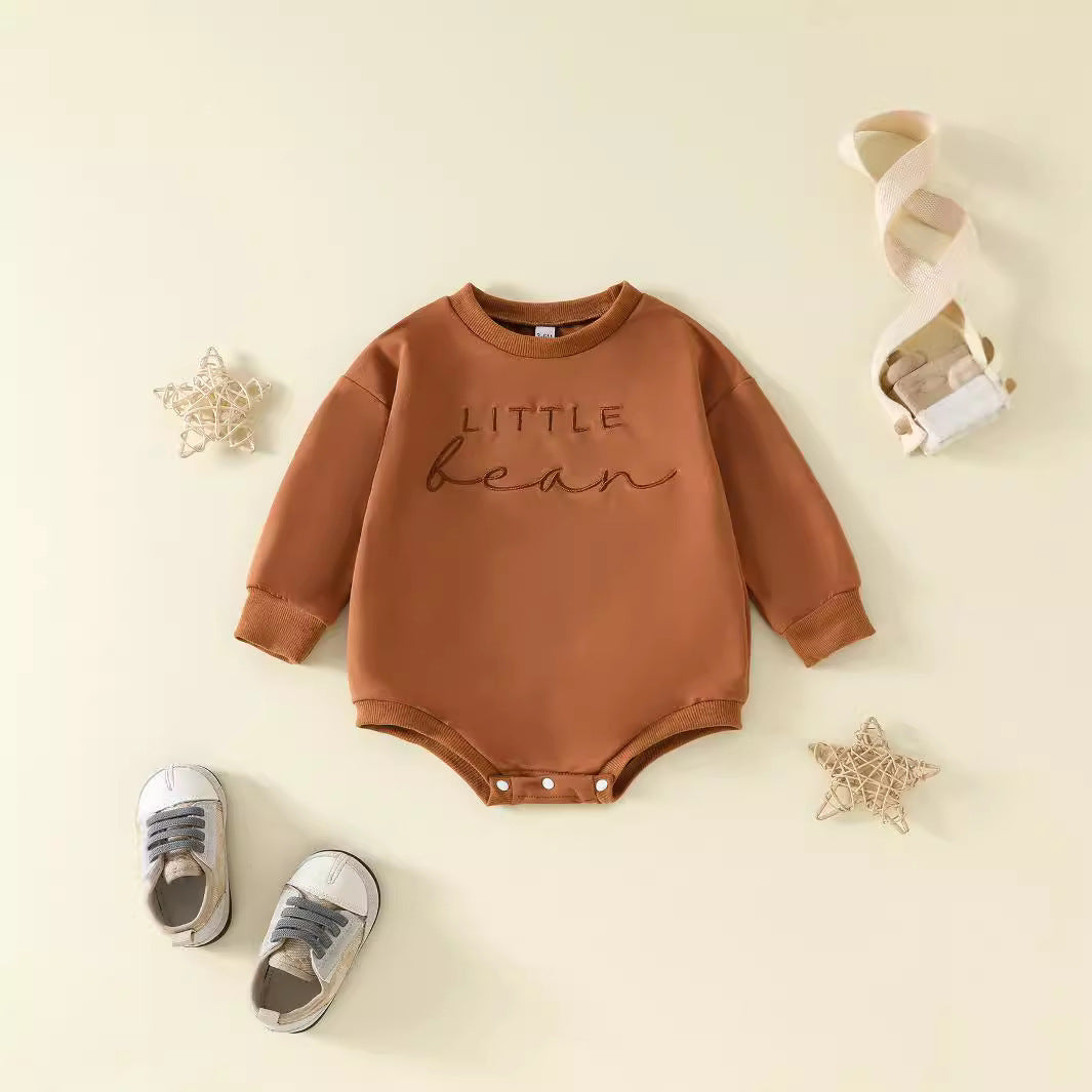 Children Alphabet Embroidery Long-sleeve Jumpsuit