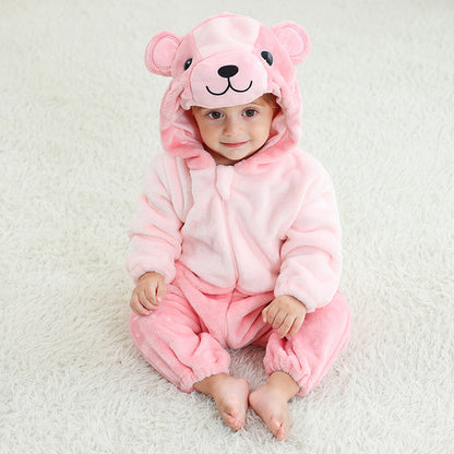 Flannel Animal Onesie For Kids
