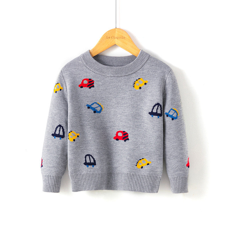 Cotton Double Layer Autumn Winter Christmas Long Sleeved Children's Sweater