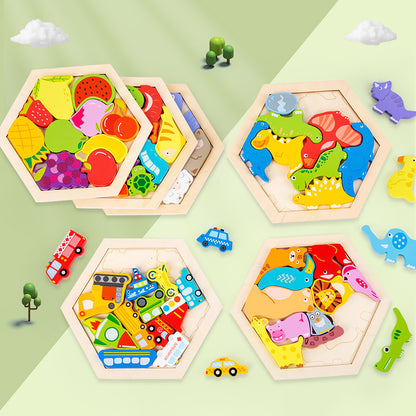 Children's Animal Fruit Creative Three-dimensional Puzzle Puzzle Educational Toys