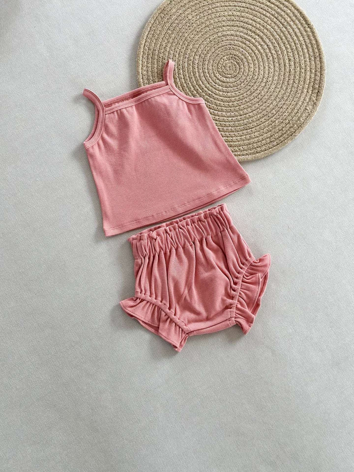 PP Shorts Thin Rib Cotton Women's Home Wear Two-piece Set