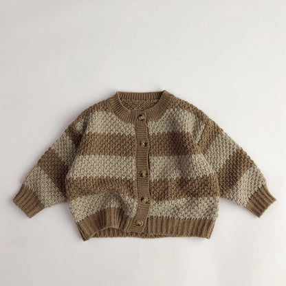 Autumn And Winter Kids' Sweater Mohair Western Style Baby Boy And Baby Girl Knitted Cardigan