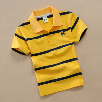 Camiseta polo de manga corta estilo universitario para niño
