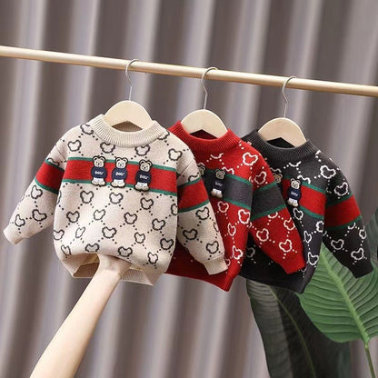 Pull en velours épais pour garçons et filles