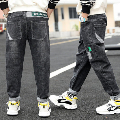 Jeans Garçon Automne et Hiver Nouveauté Velours Une pièce