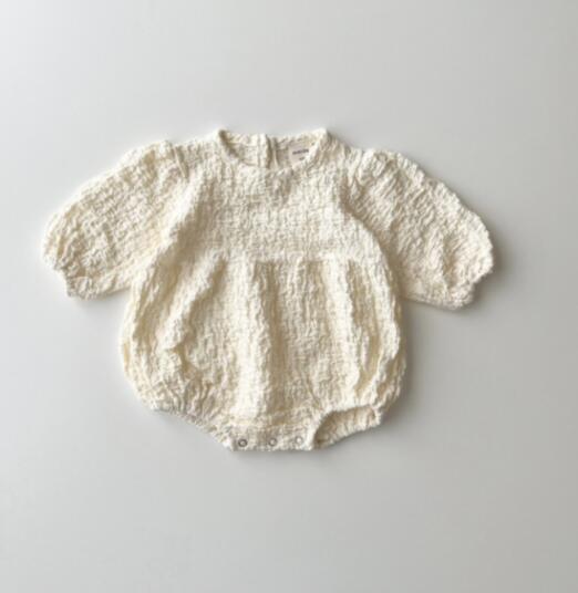 Japanese Spring New Baby Knitted Crepe Long-sleeved One-piece Romper