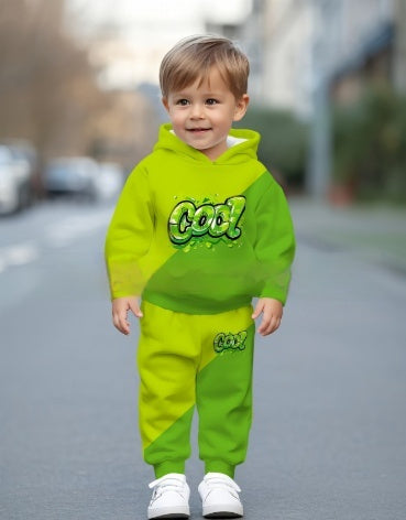 Trendy Cool Kids Casual Sports Hoodie Set