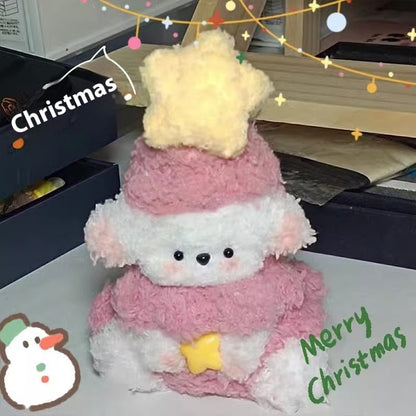 Árbol de Navidad de vellón coral, palo trenzado, regalo para cachorros, material para hacer tú mismo