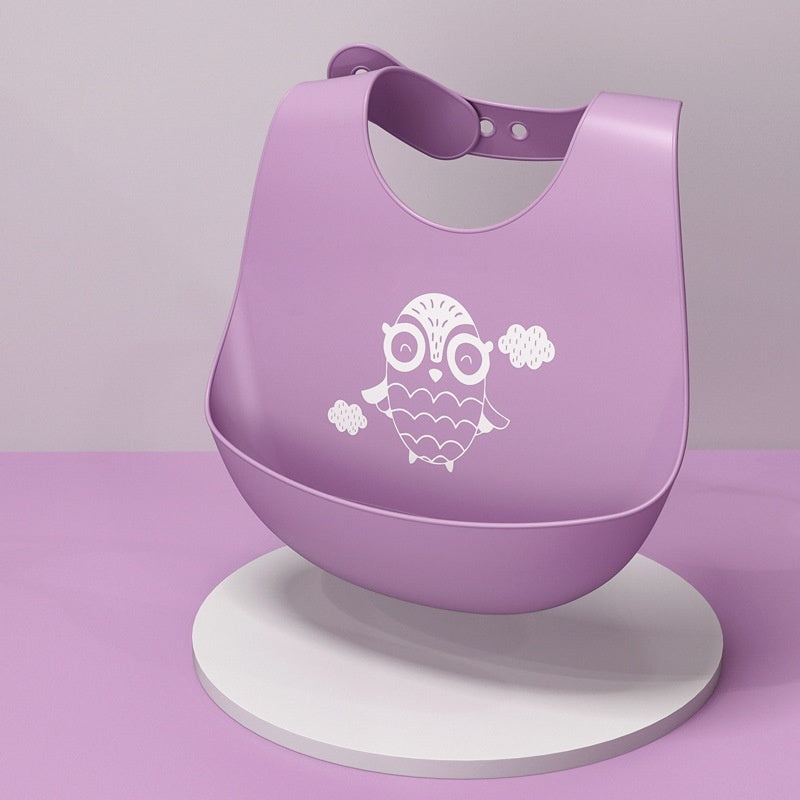 Bavette bébé en silicone alimentaire, imperméable et antitache