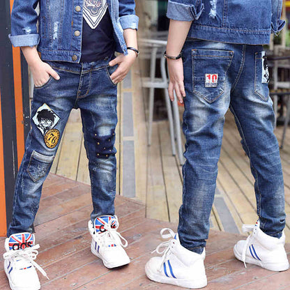 Jeans Garçon Automne et Hiver Nouveauté Velours Une pièce