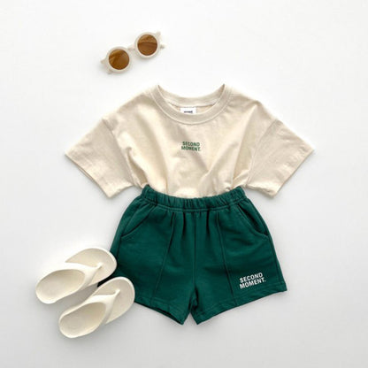 Boys And Girls Casual Thin Short-sleeved Shorts Two-piece Suit