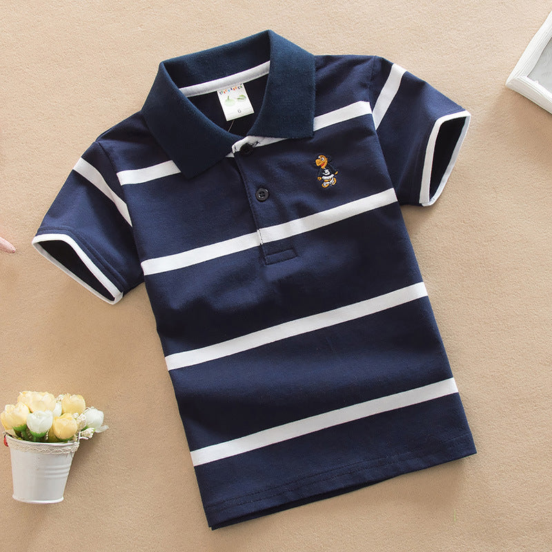 Camiseta polo de manga corta estilo universitario para niño