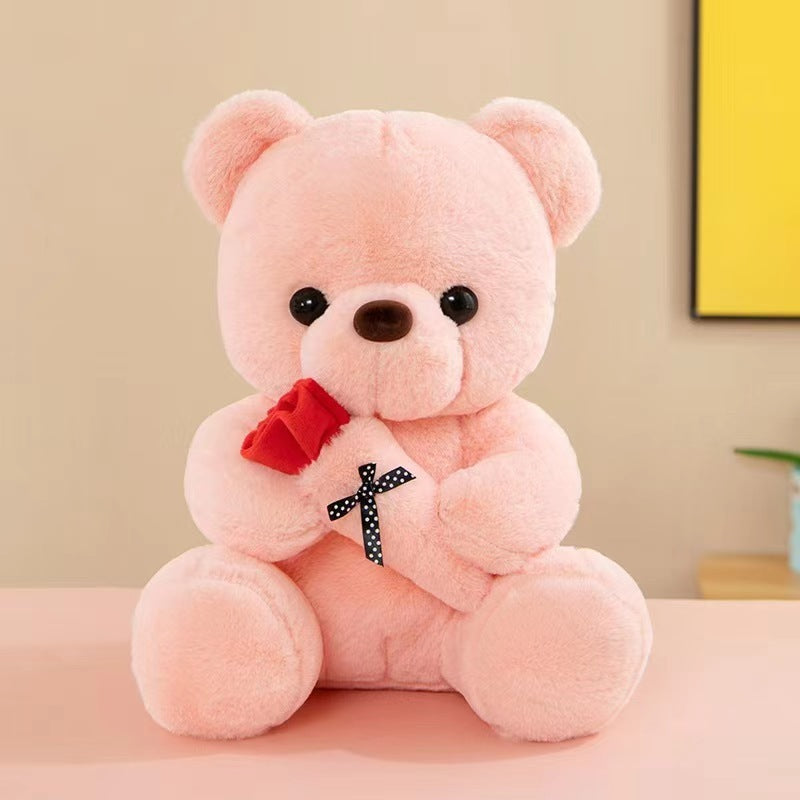 Cute Rose Little Bear Doll Huggy Bear Doll Women's Plush Toy