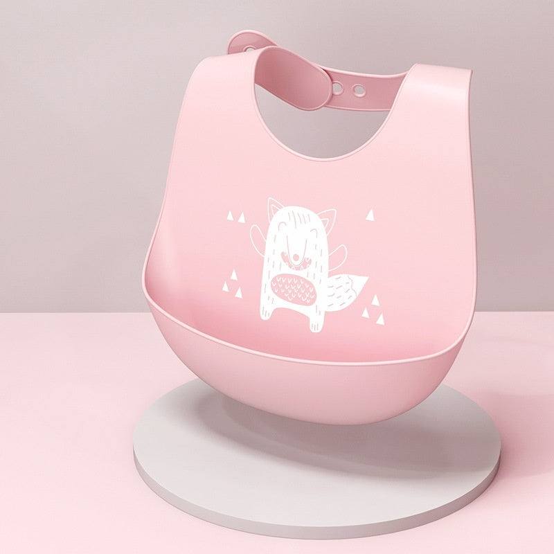 Bavette bébé en silicone alimentaire, imperméable et antitache