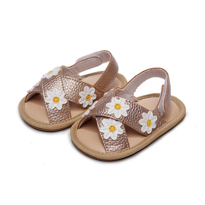Girls' Sandals With Cross Strap Floral