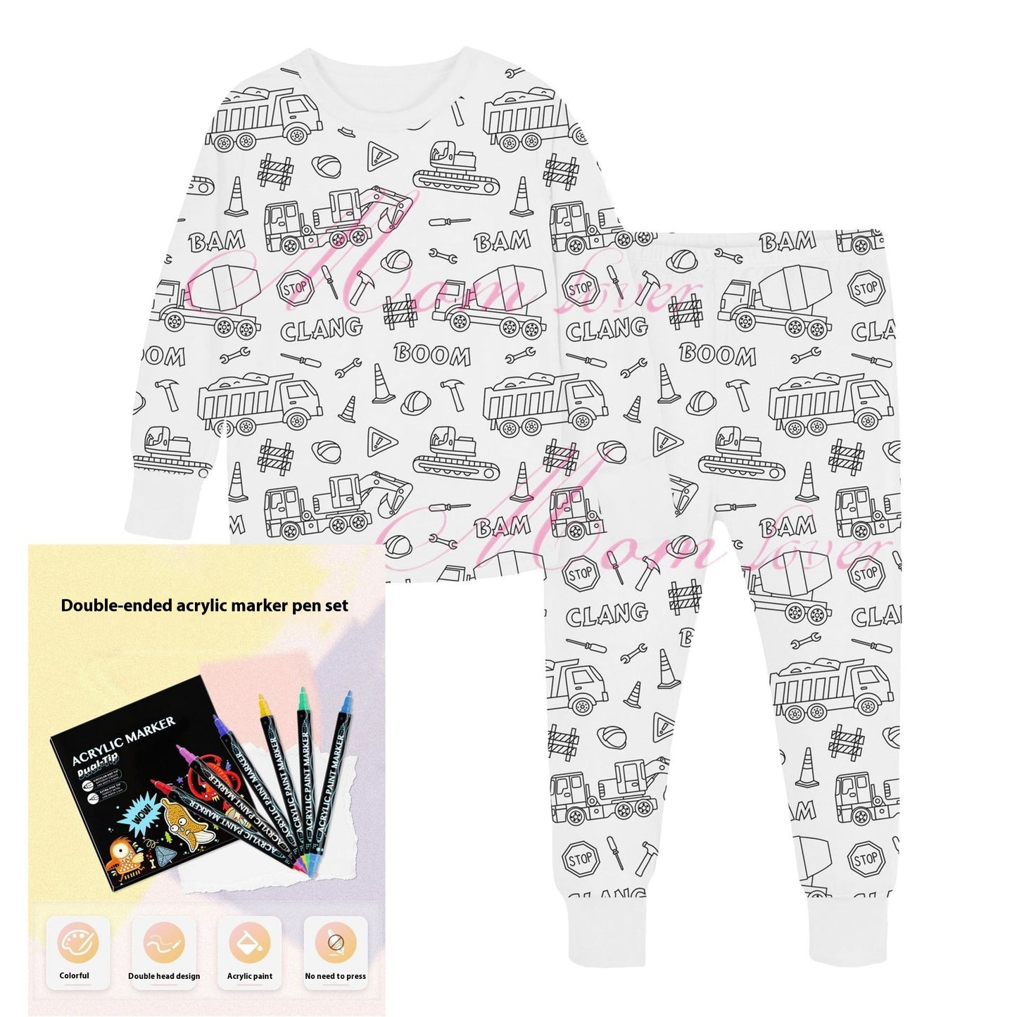 Children's DIY Hand-painted Graffiti Pajamas Suit