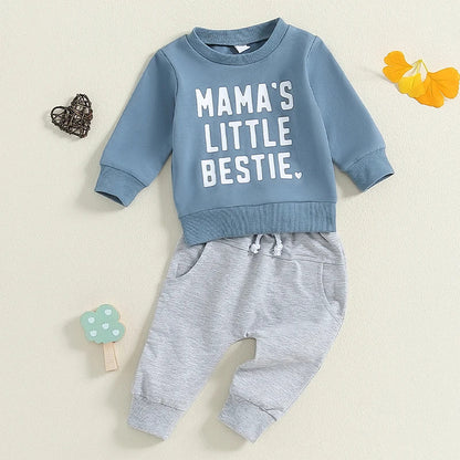 Sports And Leisure Round Neck Long Sleeve Letter Print Sweatshirt Trousers Suit Two-piece Set