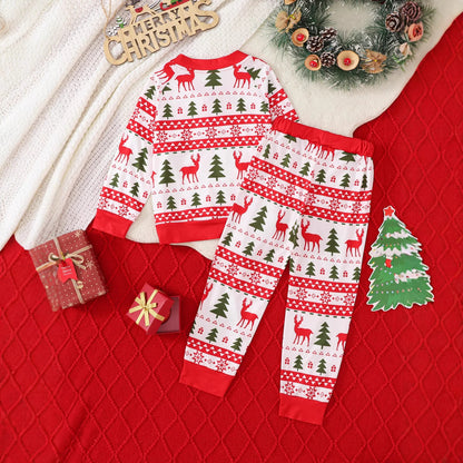 Fashion Boys Teenagers Christmas Printing Suit