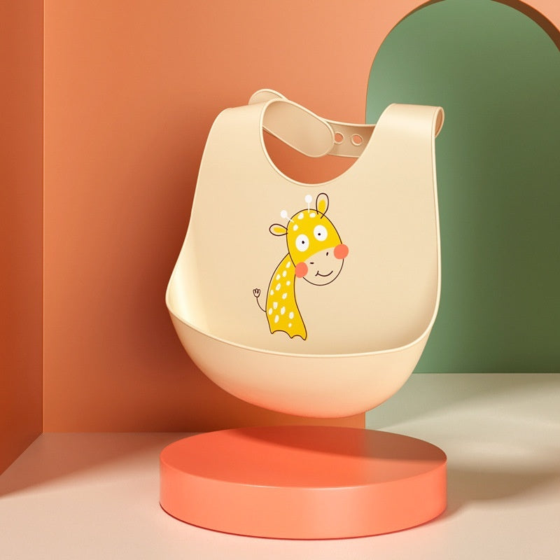 Bavette bébé en silicone alimentaire, imperméable et antitache
