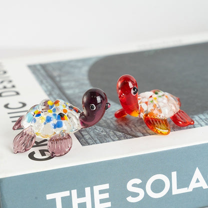 Petite tortue décorative en verre soufflé artisanal
