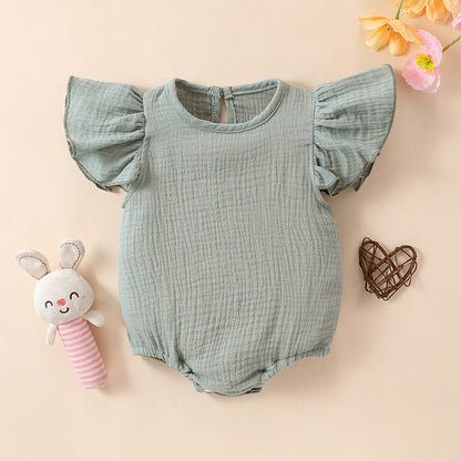 Barboteuse bébé multi-couleur à manches volantées pour nourrissons et tout-petits
