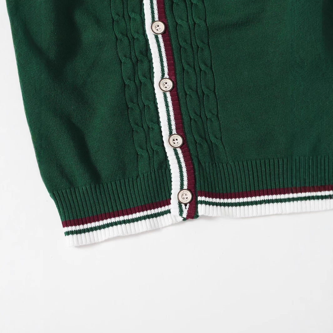 Boys' Knitted Cardigan Sweater - Lightweight V-neck Pullover, Suitable For Outdoor Wear In Spring And Autumn