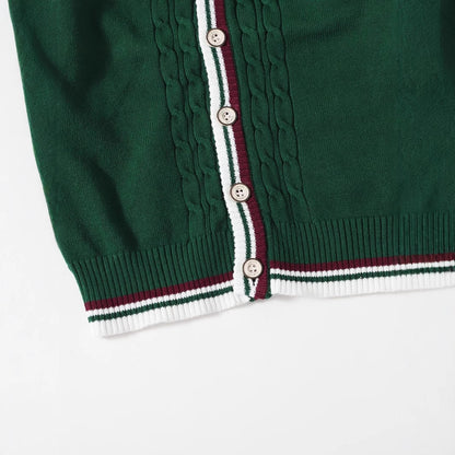 Boys' Knitted Cardigan Sweater - Lightweight V-neck Pullover, Suitable For Outdoor Wear In Spring And Autumn