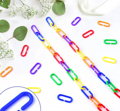 Jouet pour perroquet Fournitures pour oiseaux Chaîne en plastique en forme de C