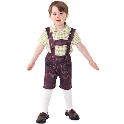 Cute Plaid Suspender Pants Performance Costume