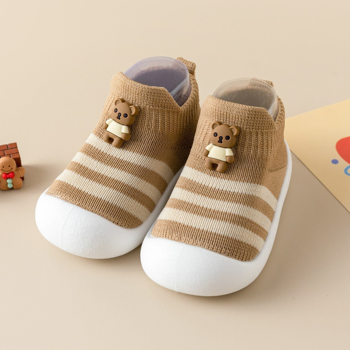 Casual Simple Soft Bottom Non-slip Cartoon Striped Toddler Shoes