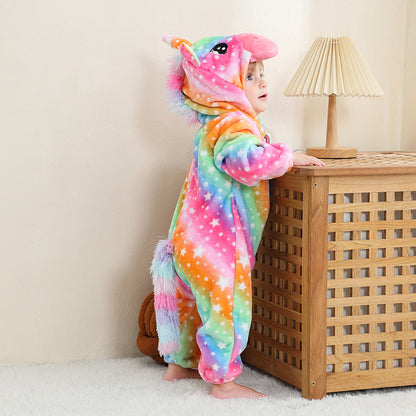Flannel Animal Onesie For Kids