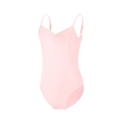 Girls' Solid Color Nylon Sling Ballet Jumpsuit