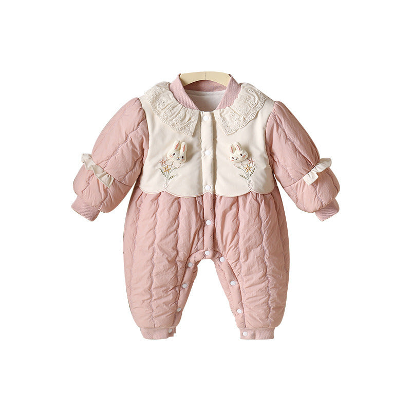 Baby Girl Autumn And Winter New Cute Princess Thin Cotton Romper Girl Romper Outwear