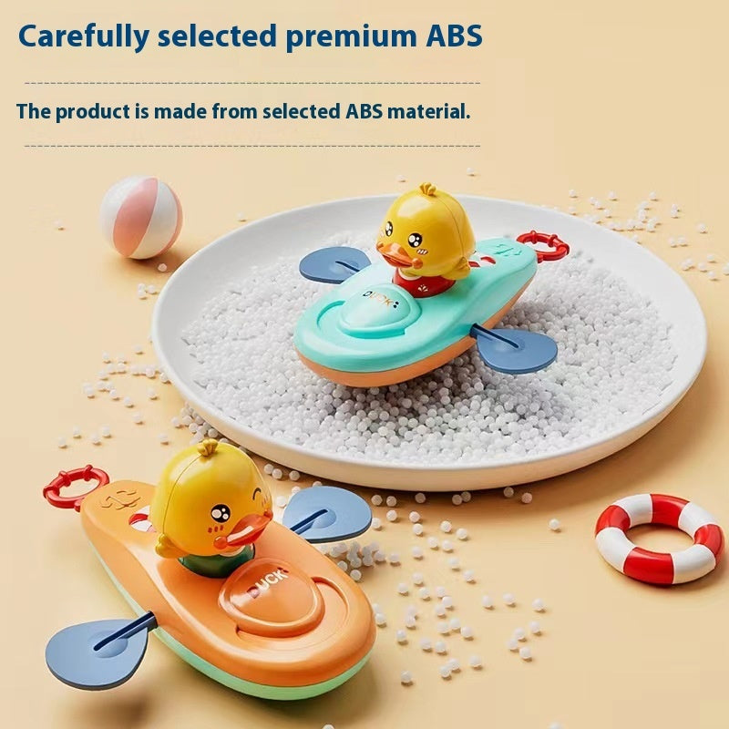 Baby Yellow Duck Playing In The Water Toy Kayaking