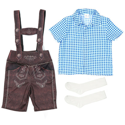 Cute Plaid Suspender Pants Performance Costume