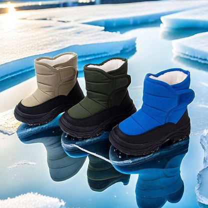 Bottes chaudes à semelles épaisses pour garçons, baskets montantes en coton isolées