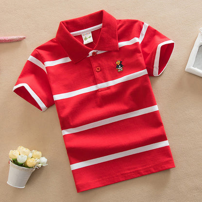 Camiseta polo de manga corta estilo universitario para niño