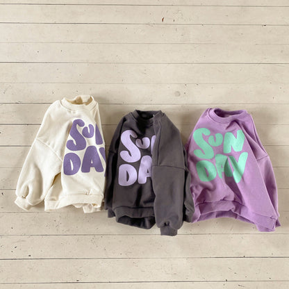 Loose Casual Long-sleeved Terry Sweater With Foreign Letters