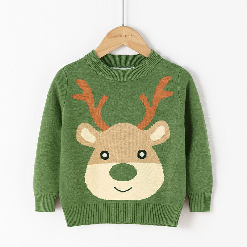Cotton Double Layer Autumn Winter Christmas Long Sleeved Children's Sweater