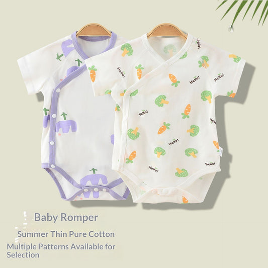 Barboteuses d'été pour bébés filles avec imprimé dessin animé simple
