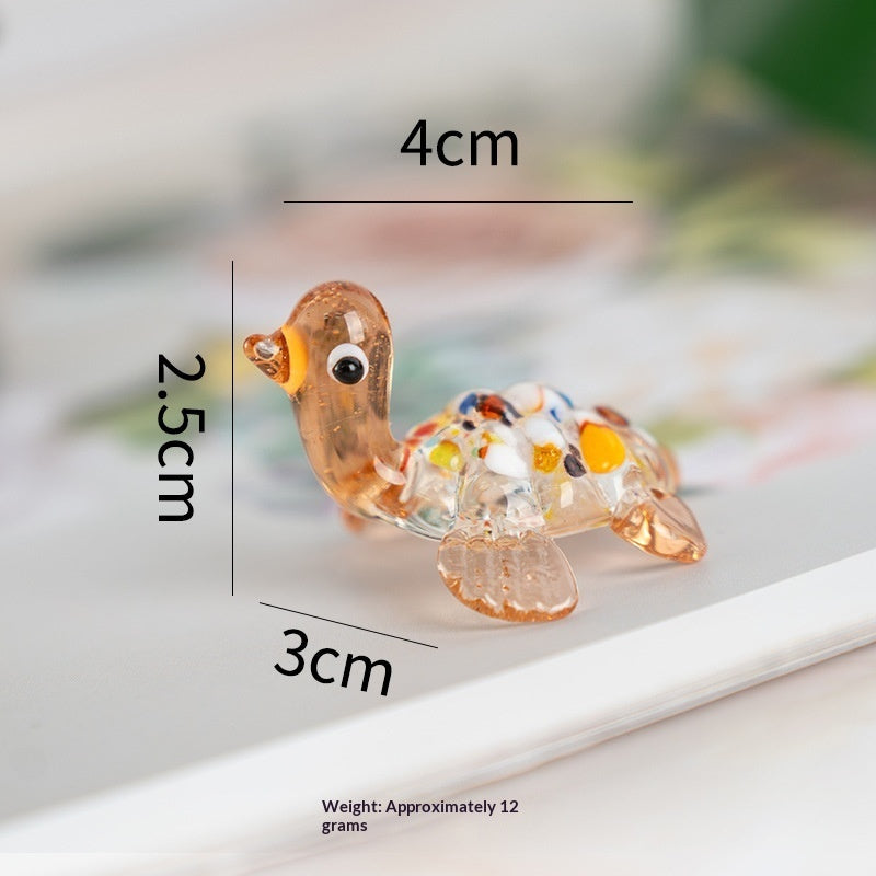 Petite tortue décorative en verre soufflé artisanal