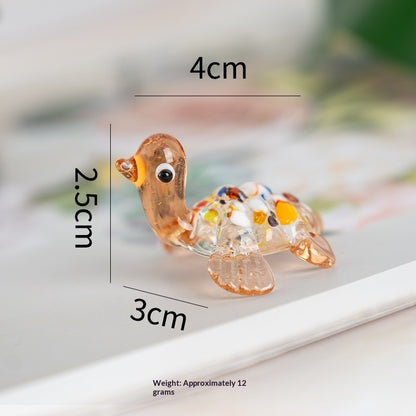 Petite tortue décorative en verre soufflé artisanal