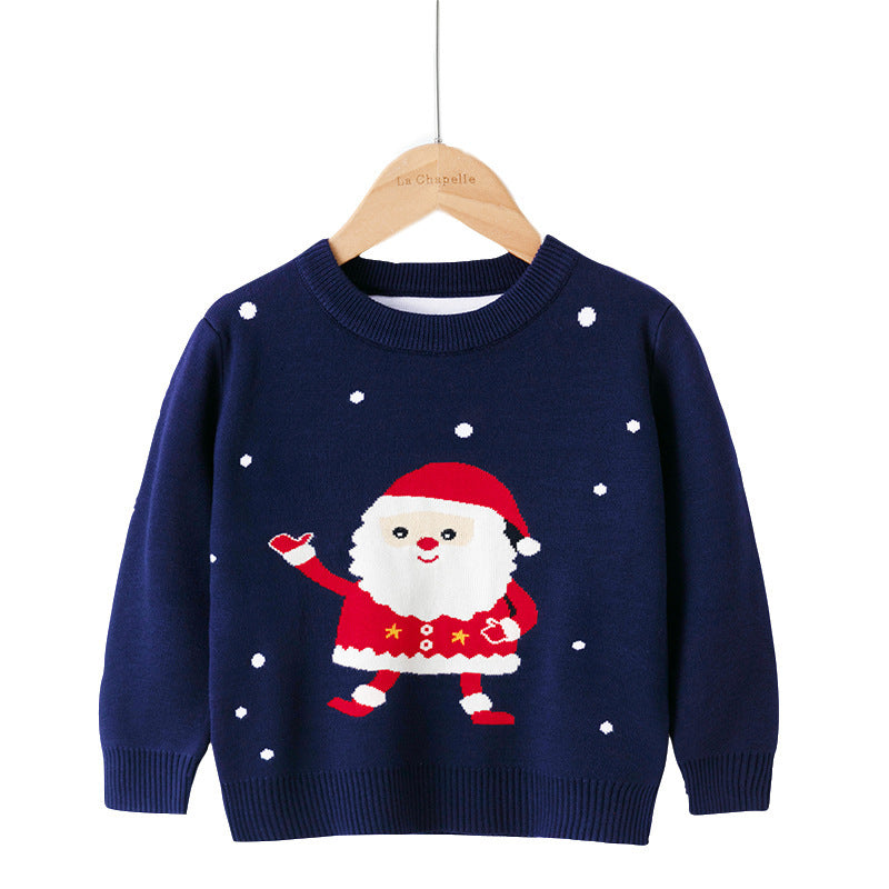 Cotton Double Layer Autumn Winter Christmas Long Sleeved Children's Sweater