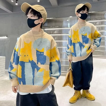 Pull en tricot épais pour les enfants plus âgés et les garçons