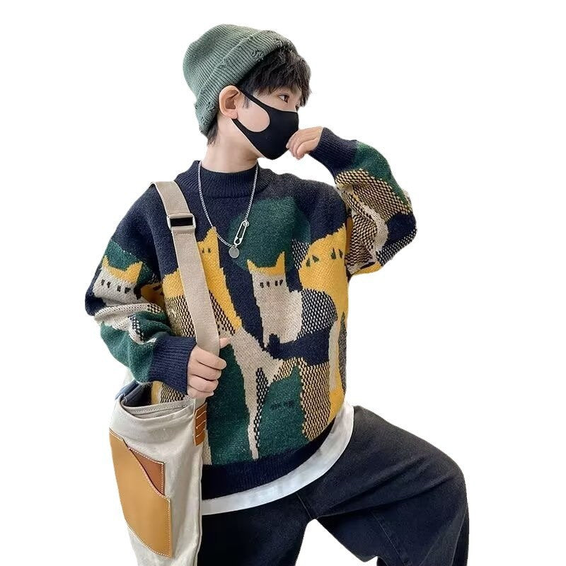 Pull en tricot épais pour les enfants plus âgés et les garçons