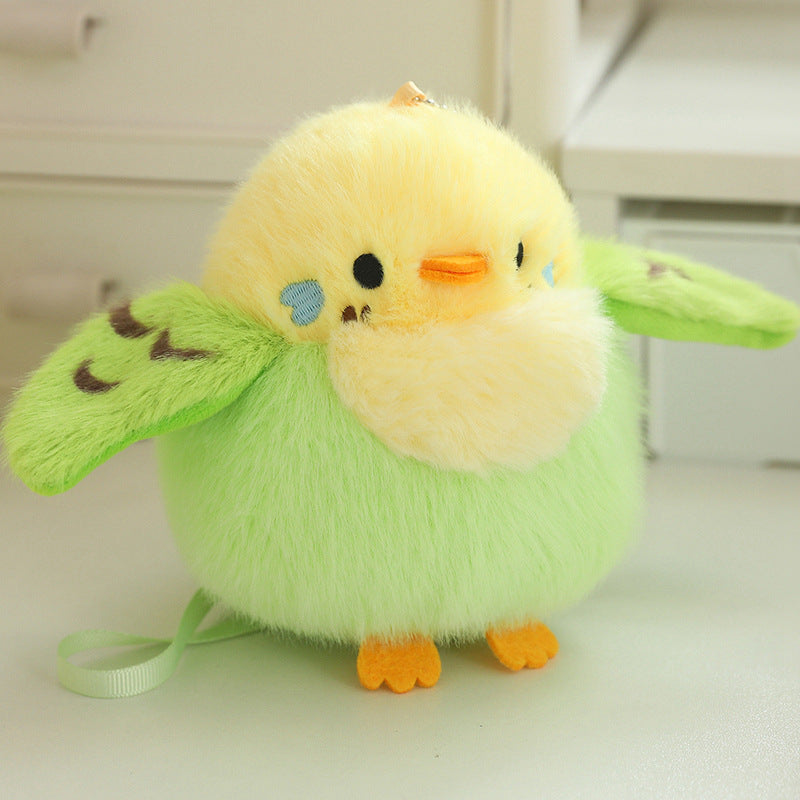 Pendentif perroquet en peluche de dessin animé pour sacs et porte-clés pour filles
