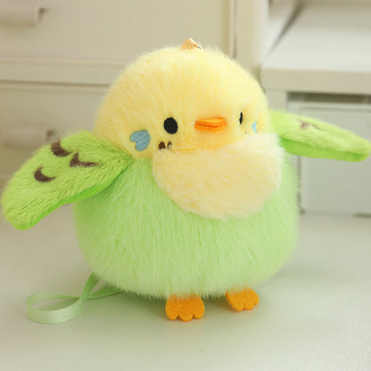 Pendentif perroquet en peluche de dessin animé pour sacs et porte-clés pour filles